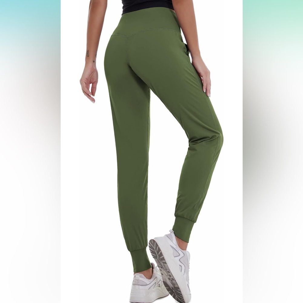 Hunter green athletic joggers - Picture 8 of 10